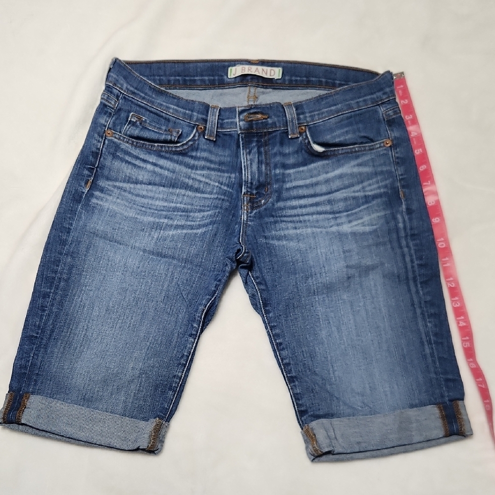 J Brand Blue Bermuda Shorts with Rolled Cuffs
